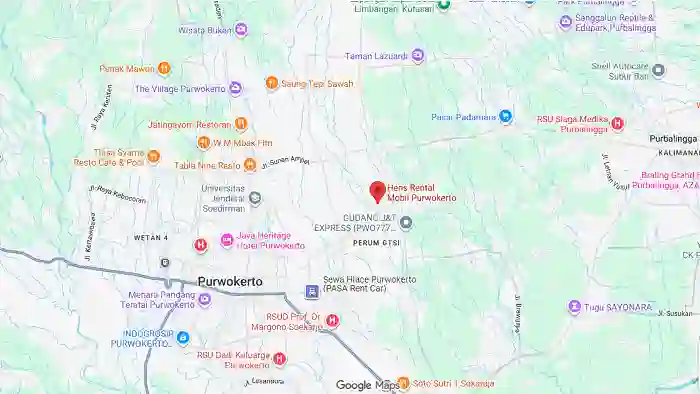 Lokasi kantor dan garasi resmi Hens Transport di wilayah Banyumas